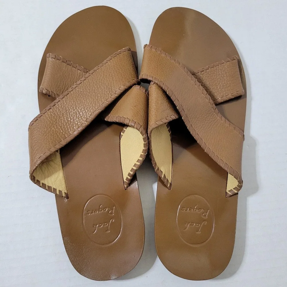 Jack Rogers Mens Sandals Slides 11 Kane Brown Leather Resort Beach Cruise